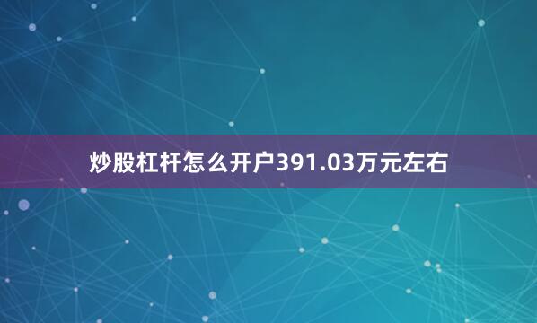 炒股杠杆怎么开户391.03万元左右